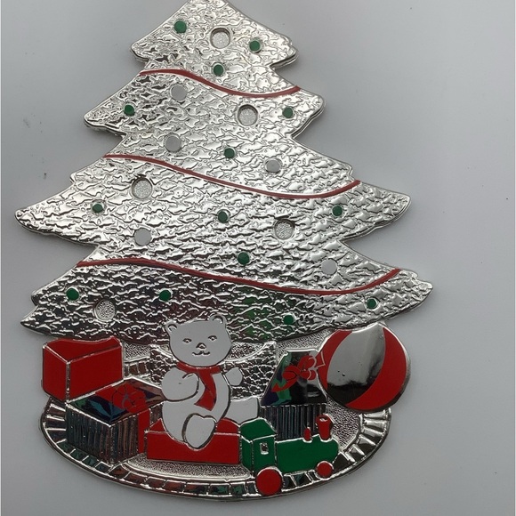 Vintage 1989 Set of Six Oneida Silver Christmas Tree Coasters - Picture 3 of 11